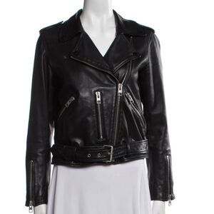All Saints 100% Lamb Leather Biker Jacket Size: XS